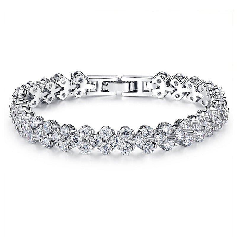 Bracelets étoilés Moissanite en diamant romain pour femmes, diffusion en direct