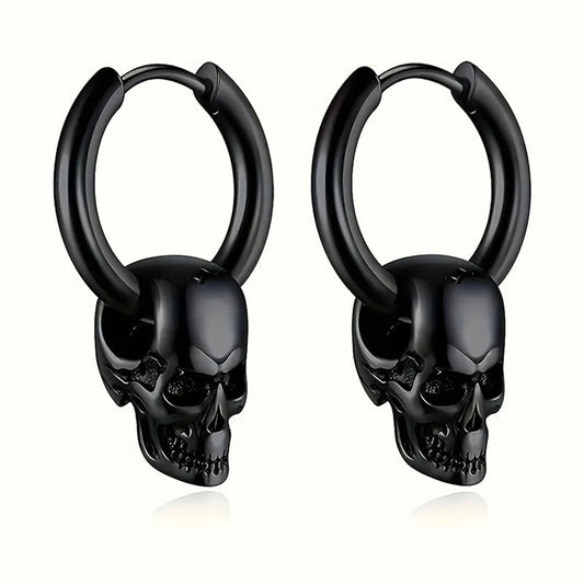 Exaggerated Personalized Zinc Alloy Skull Cold Wind Dark Hip Hop Earrings