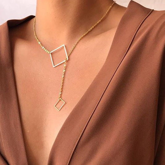 Women's Chain Creative Retro Simple Geometric Square Elegant Necklaces
