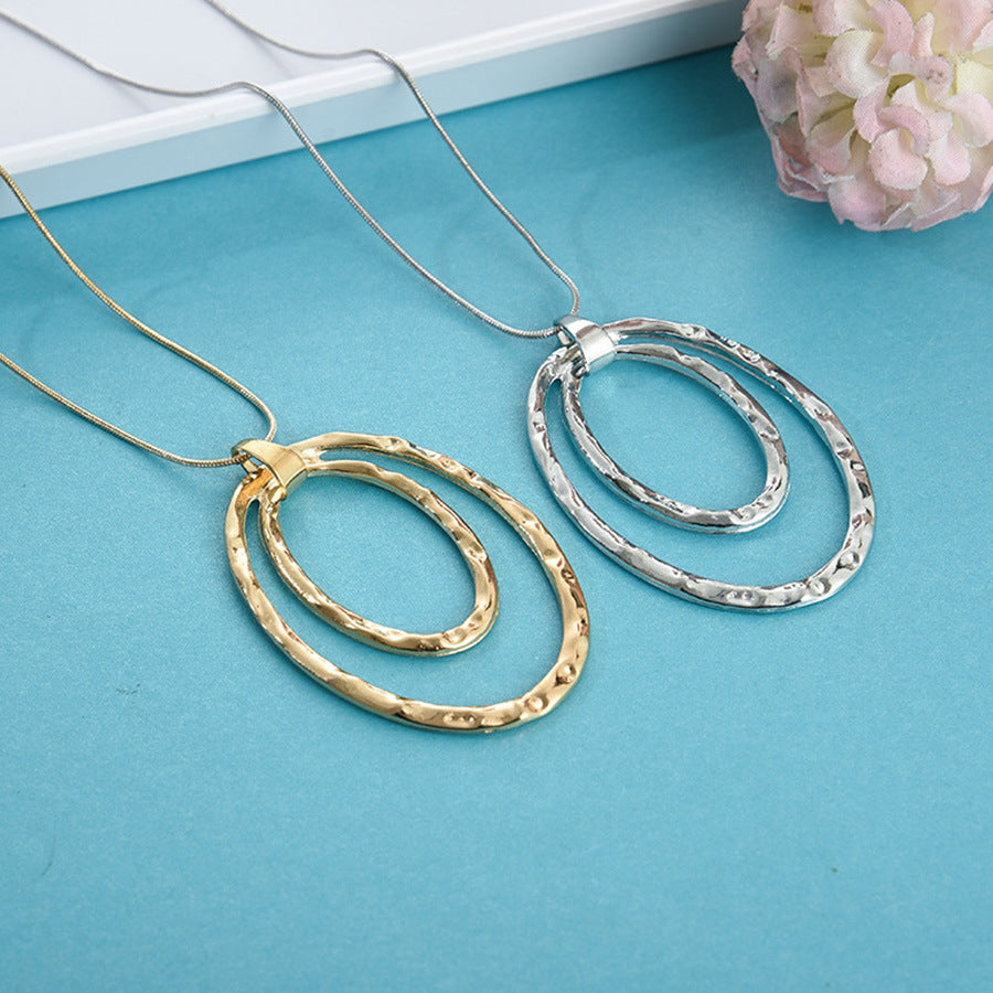 Women's Fashion Fashionmonger Clavicle Chain High Profile Retro Large Circle Pendants