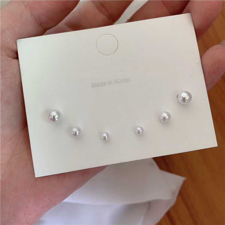 Gentle Perfect Circle Pearl Earings Mini Temperament Sier Needle Earrings
