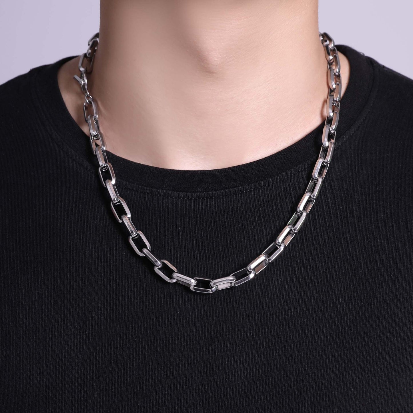 Women's & Men's Buckle Titanium Steel Thick Chain Big Necklaces