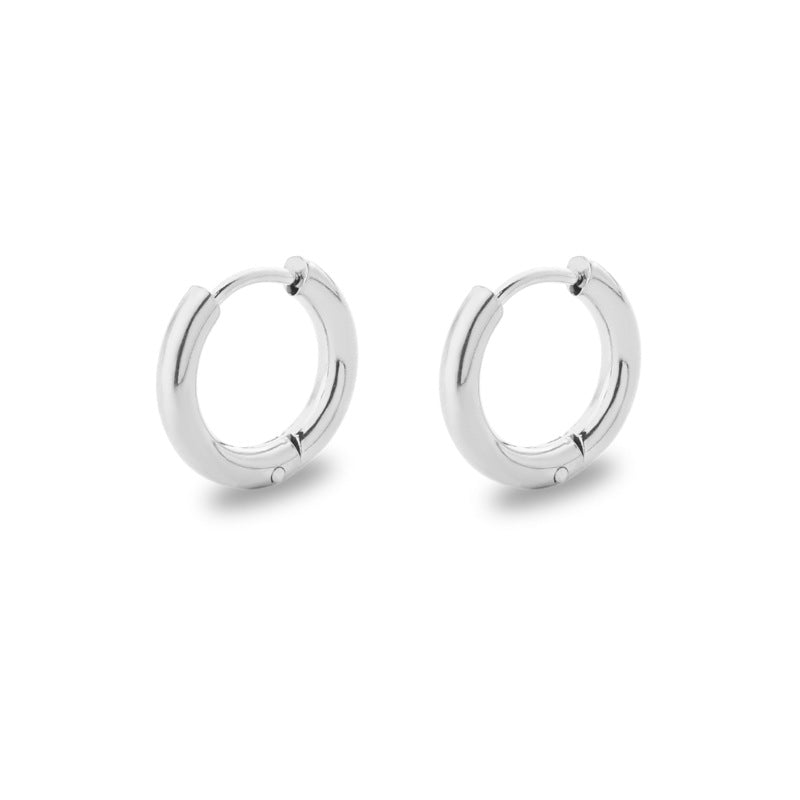 Titanium Steel Stainless Coil Trendy Arc Glossy Ear Buckle