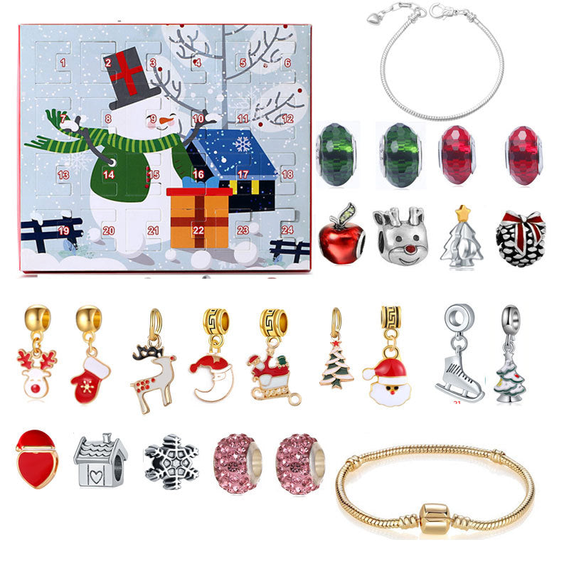 Christmas Ornaments Countdown Calendar Gift Box Advent Set Bracelets