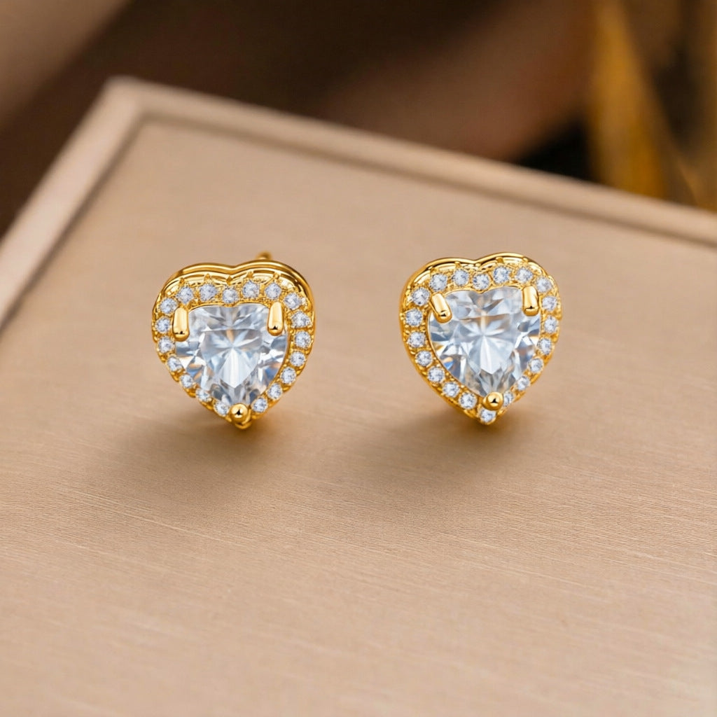 Micro Inlaid Zircon Love Three-piece Female Affordable Luxury Jewelry Set