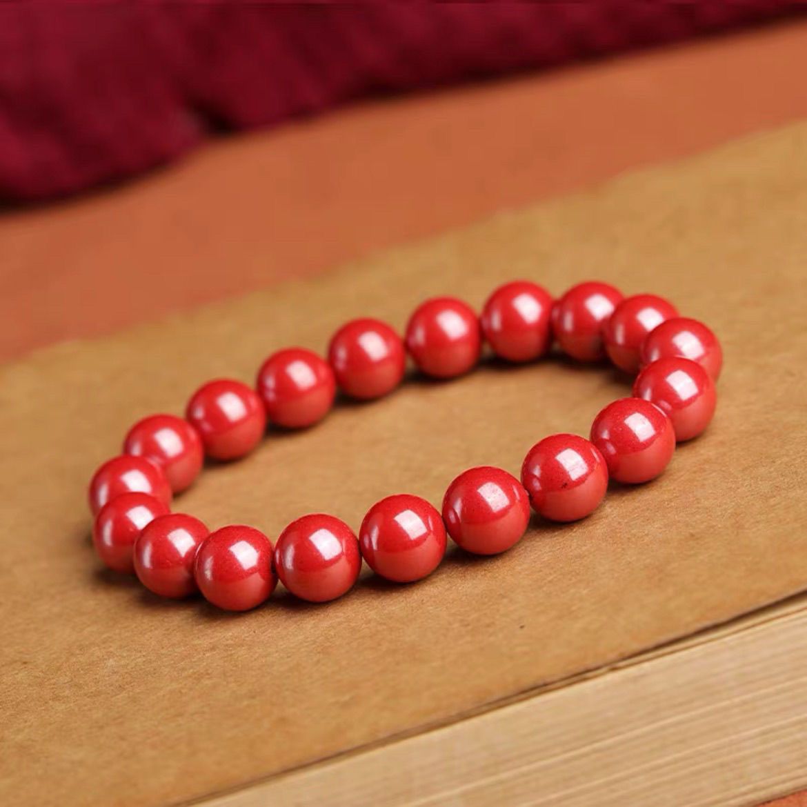 Women's & Men's Genuine Emperor Sandstone Round Beads Polished Bracelets