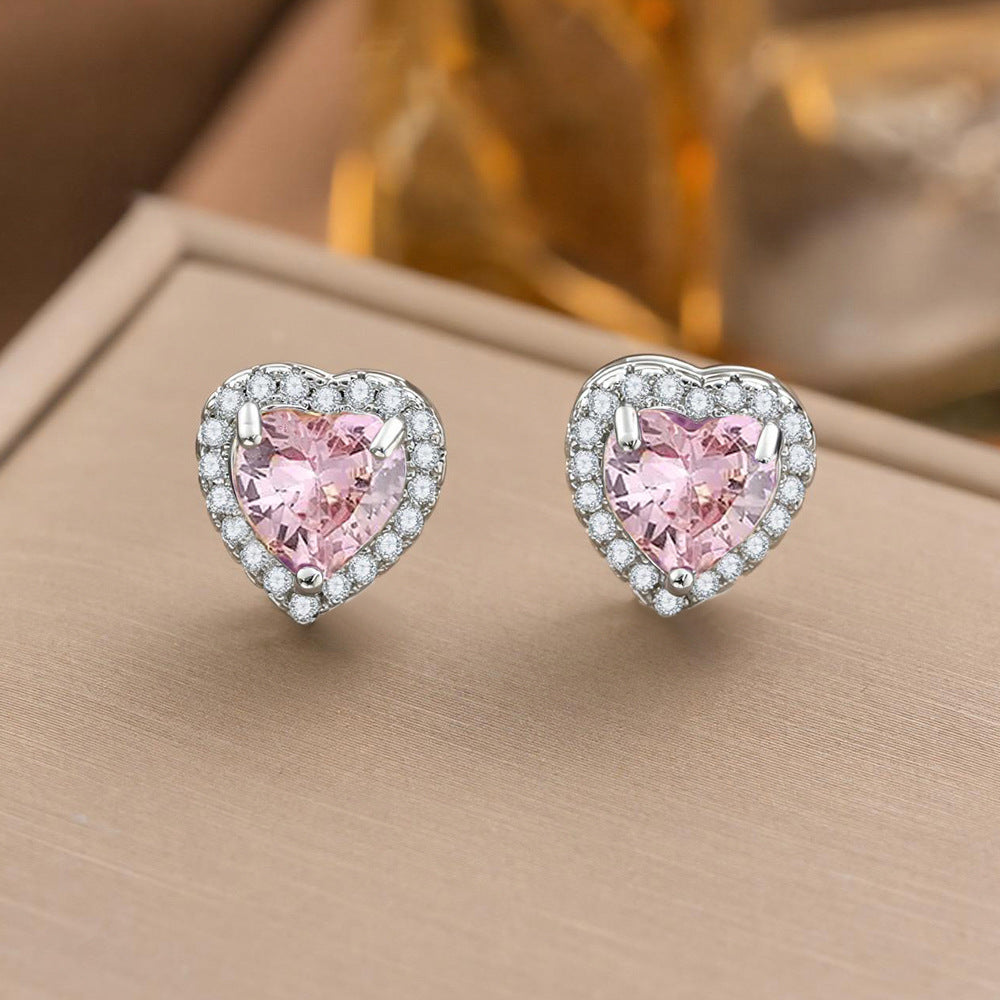 Micro Inlaid Zircon Love Three-piece Female Affordable Luxury Jewelry Set
