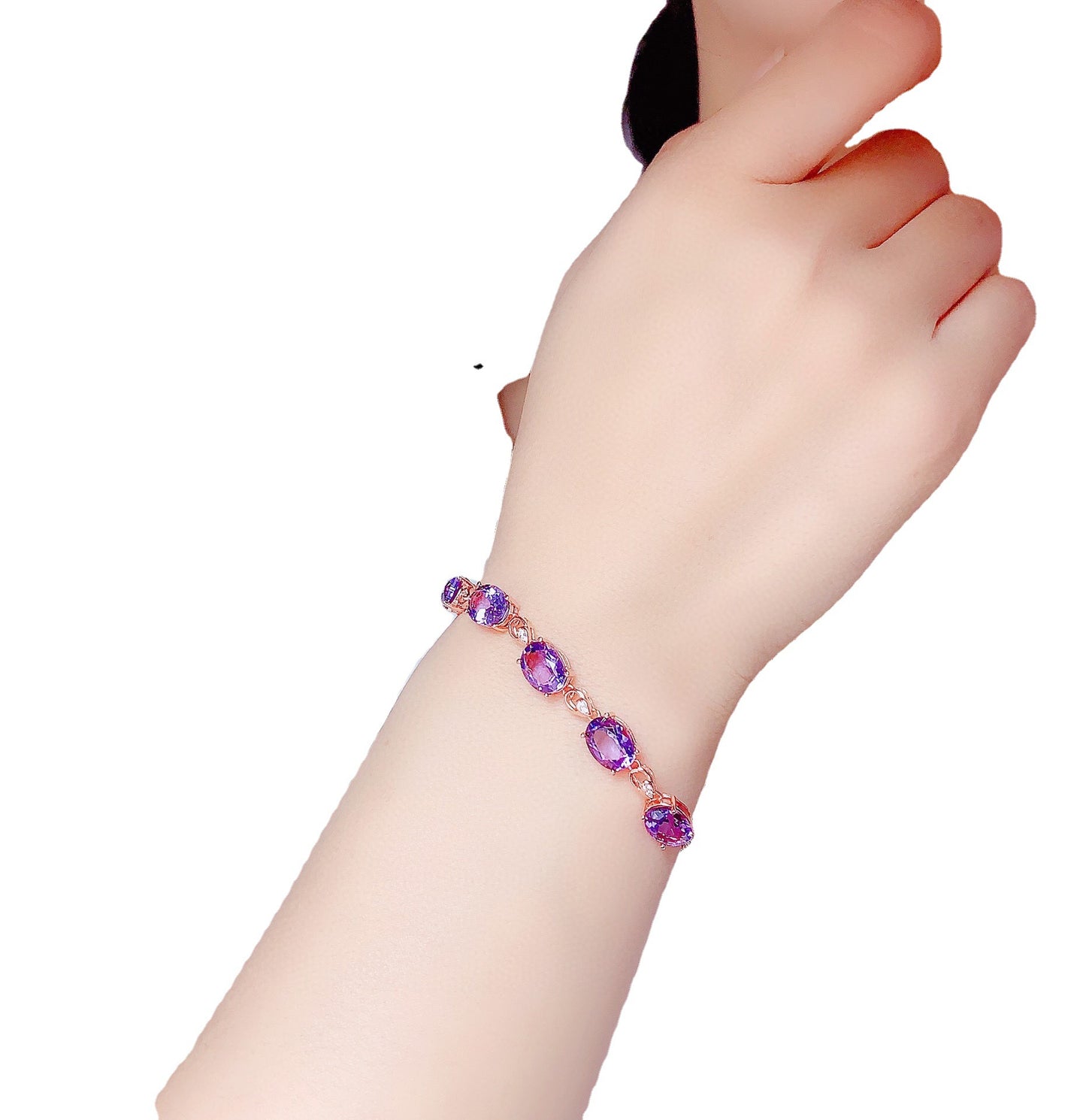 Colored Gems Female Design Full Diamond Bracelets