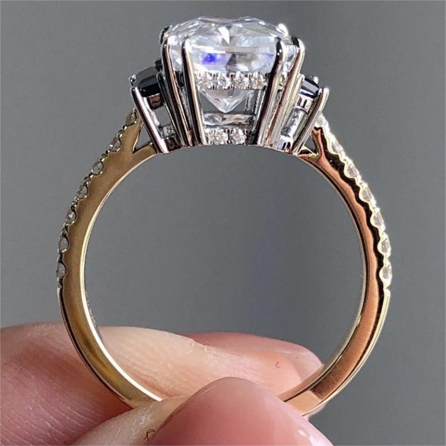 Women's Sier Inlaid Zircon Creative Square Diamond Simple Ring