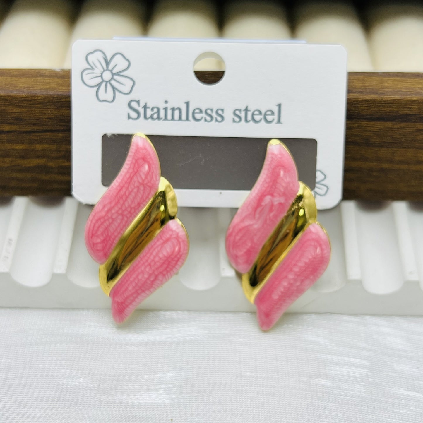 Titanium Steel Female Drop Oil French Style Retro Elegant Stud Earrings