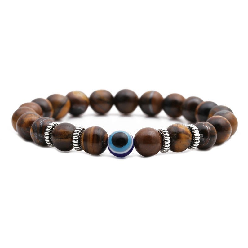 Tiger Eye Frosted Volcanic Rock Devil's Bracelets