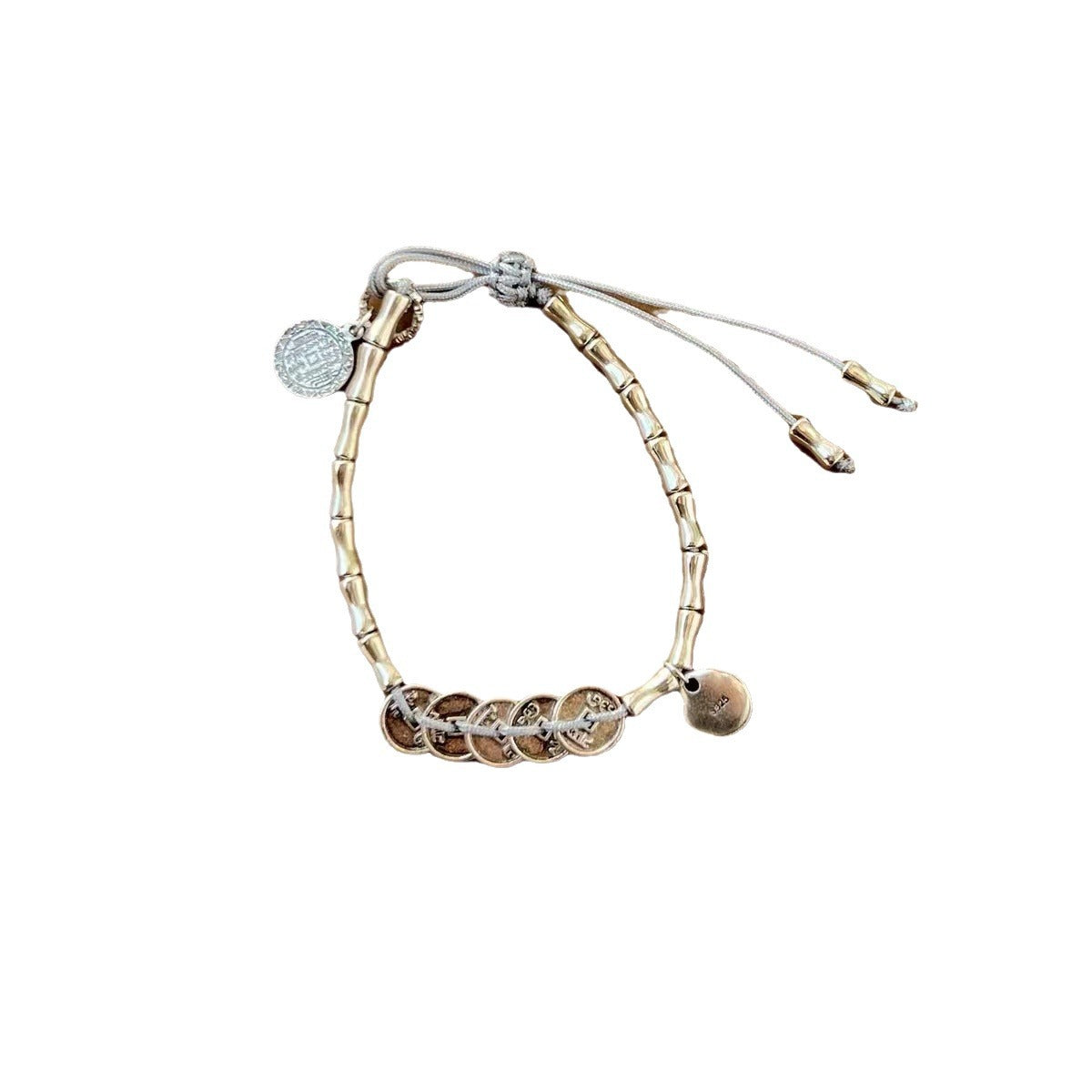 Women's & Men's Strap Five Emperors Coin Hand Weaving Ethnic Bracelet