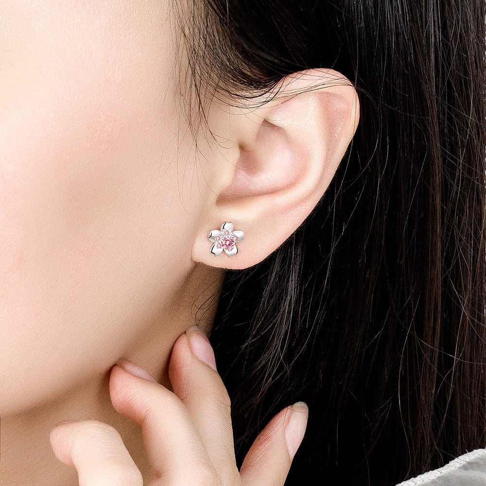 Women's Blossom Ear Design Fashion Plum Set Earrings