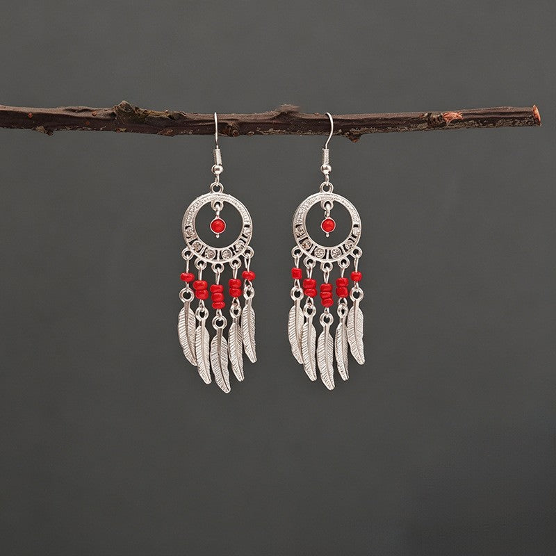 Bohemian Tassel Water Drop Summer Vacation Style Dopamine Earrings