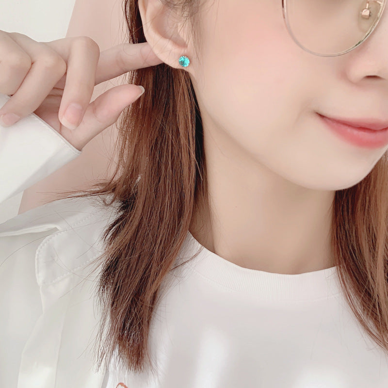 Fashion Zircon Twee Birthday Sier Sterling Earrings