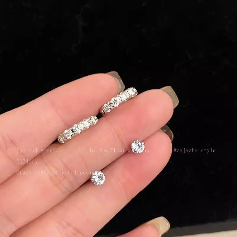 Women's Double Ear Circle Simple Light Luxury High-grade Summer Stud Earrings