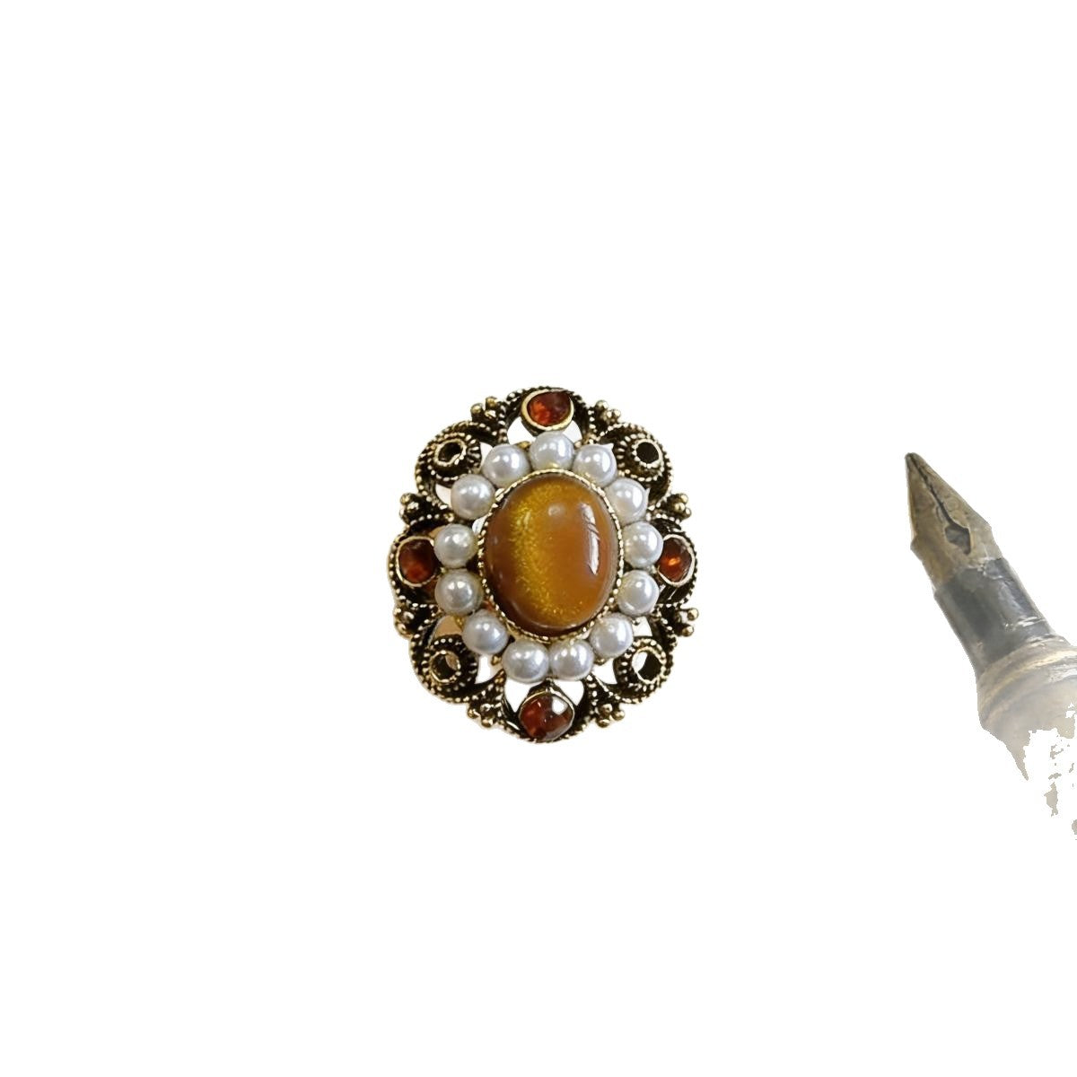 Moonstone Enamel Palace Style Daily Commuter Ring