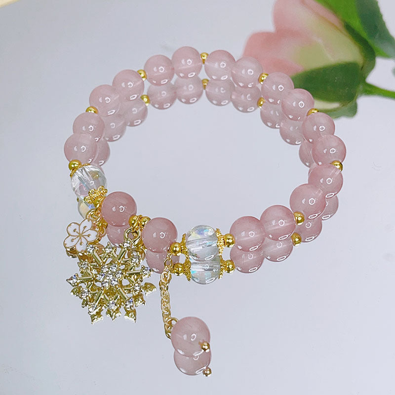 Bracelets de papeterie de décrochage perlés simples et mignons pour femmes