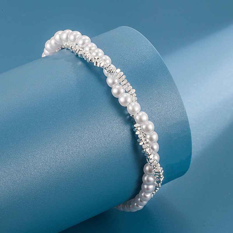 Of Sier Pearl Winding Female Design Fashion High Sense Temperament Bracelets