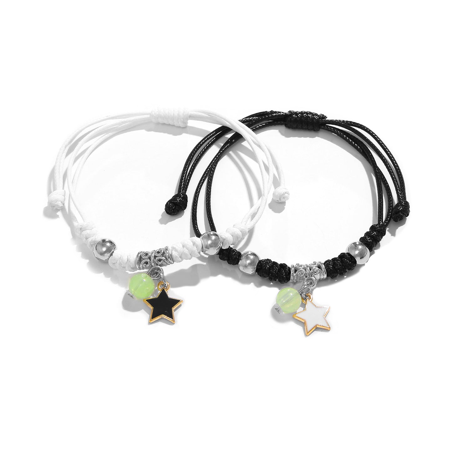 Bracelets tissés pentagramme créatifs pour couple, mode coréenne