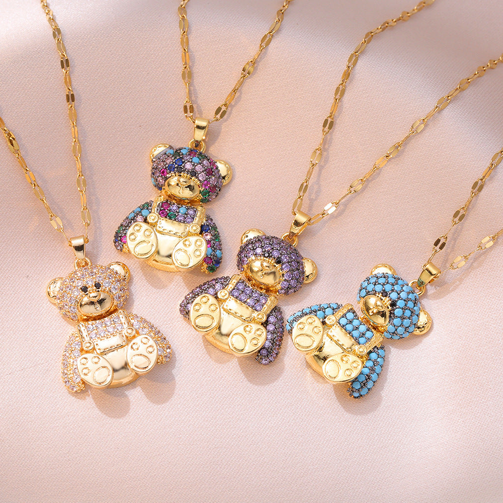 With Hearts Zircon Flower Special Interest Necklaces