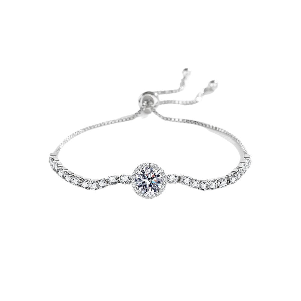 Bracelets ronds Karat pour femmes, Imitation Moissanite en Zircon