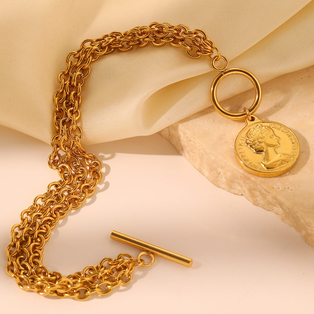 Women's Chain Buckle Beauty Head Hip Hop Bracelet