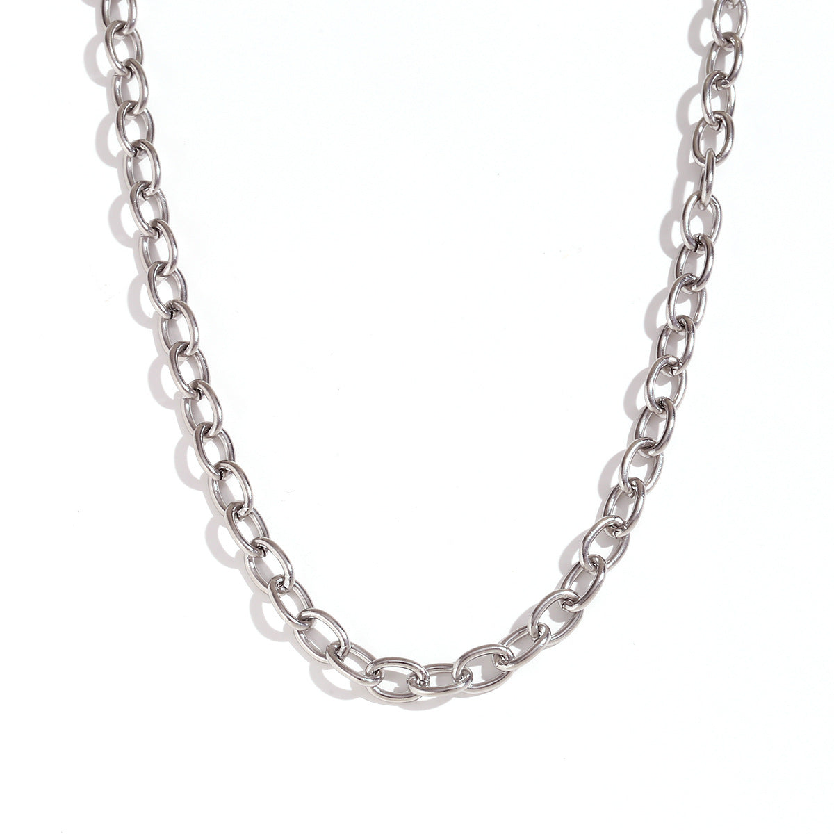Women's Steel Choker Stainless Gold-plated Cross Chain Necklace