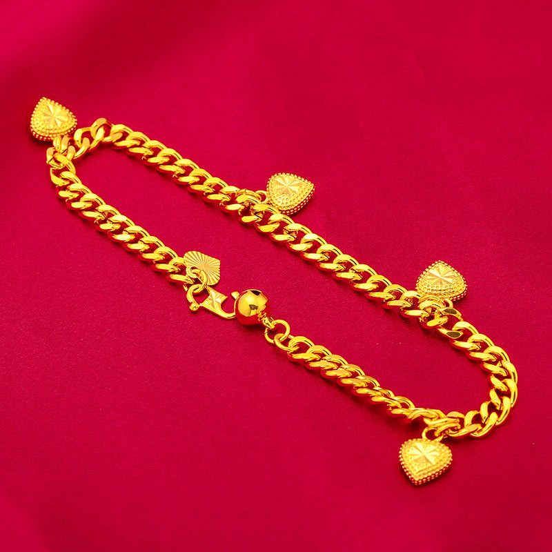 Women's Flat Style Buckle Alluvial Gold Small Peach Bracelets