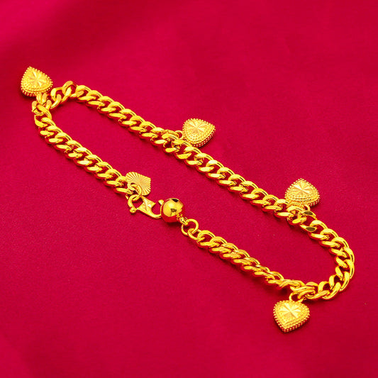 Women's Flat Style Buckle Alluvial Gold Small Peach Bracelets