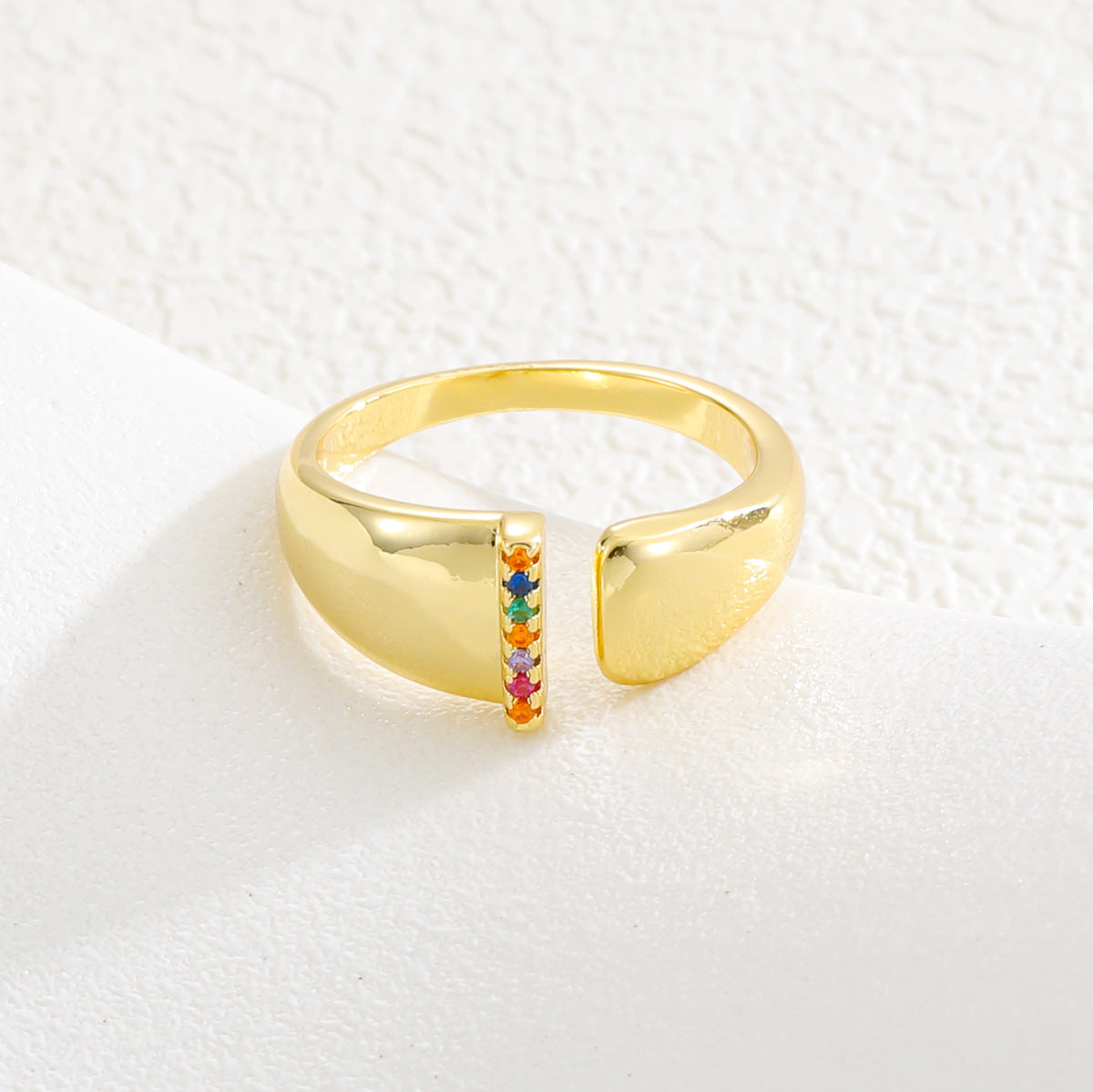 Letters Gold Plated Cell Phone Finger Ring