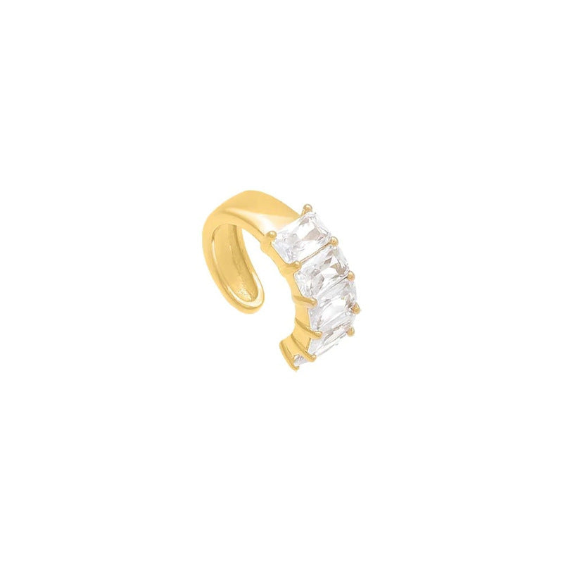 Rectangular Rhinestone Zircon Creative Personalized Light Rings