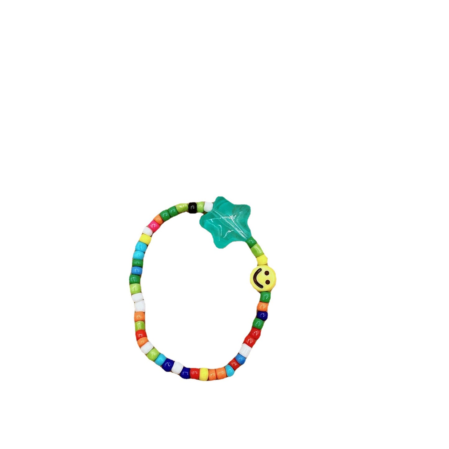 Colorful Smiley Face Five-pointed Star Beaded Bracelets