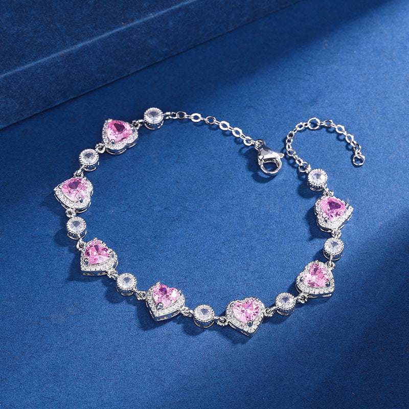 Bracelets de tempérament de luxe léger en Zircon de fleur de cerisier pour femmes