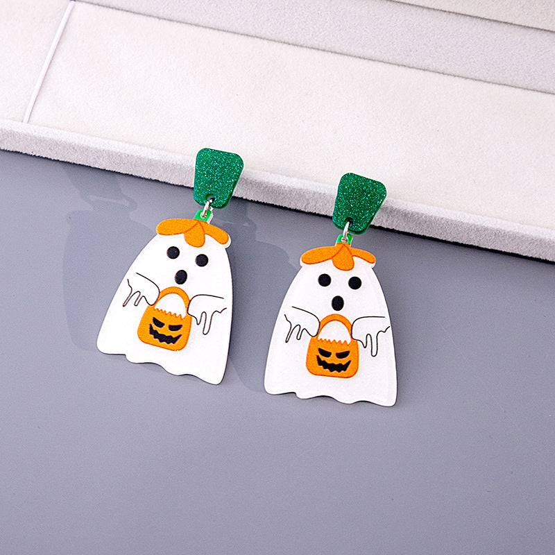 Women's Halloween Funny Cartoon Ghost Acrylic Horror Earrings