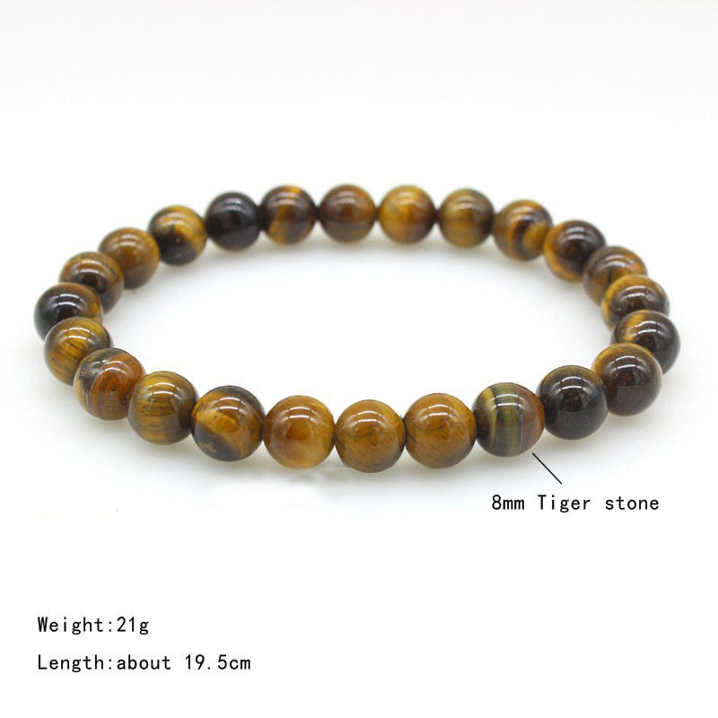 Women's & Men's Frosted Natural Stone Volcanic Rock Tigereye And Bracelets