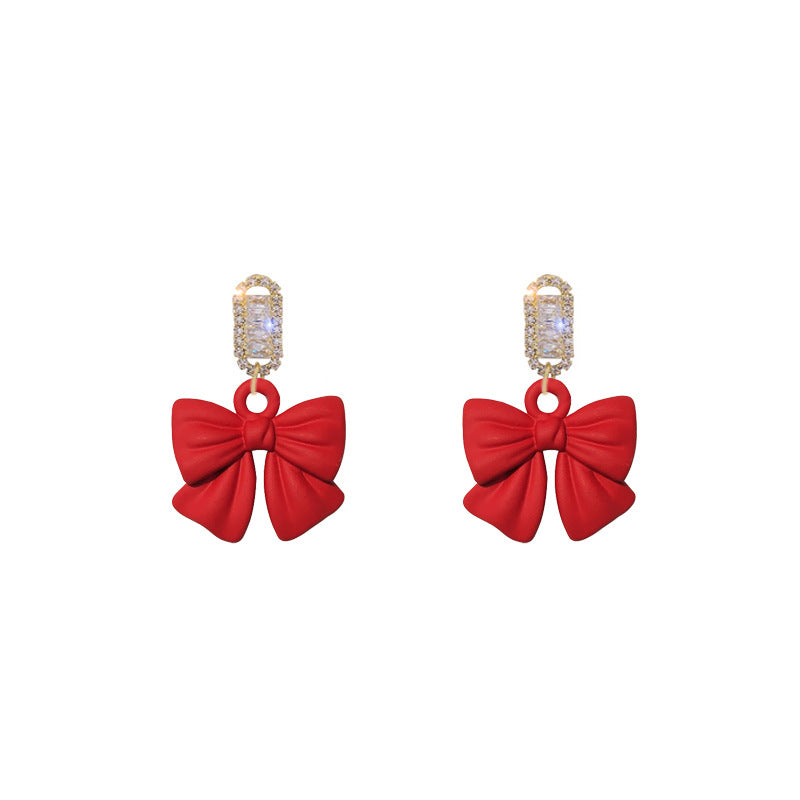 Bow Vintage Fashionable Elegant High-grade Female High-key Earrings