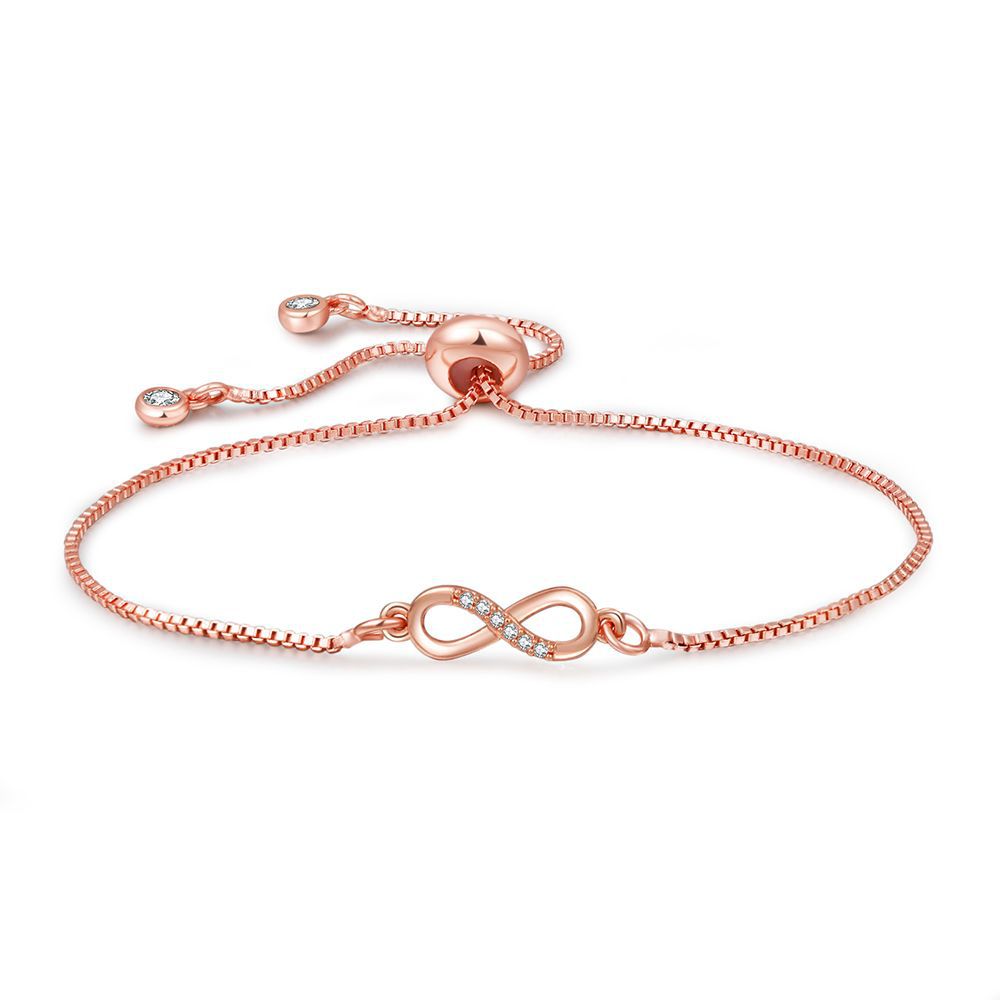 Bracelets réglables simples en cuivre incrusté de Zircon pour femmes