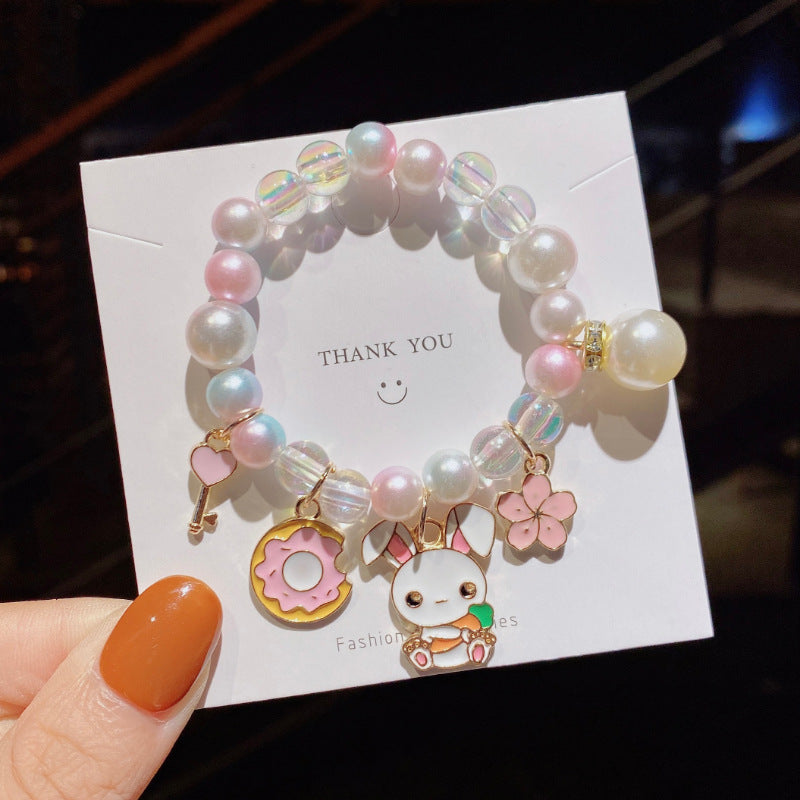 Children's Pearl Cartoon Cute Gradient Color Decoration Bracelets