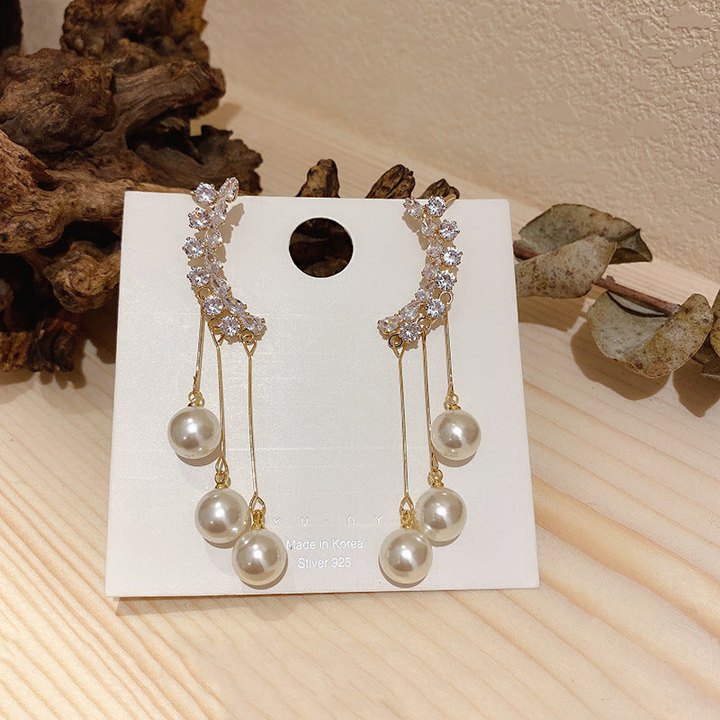 Round Tassel Bone French Vintage Court Style Light Ear Clip