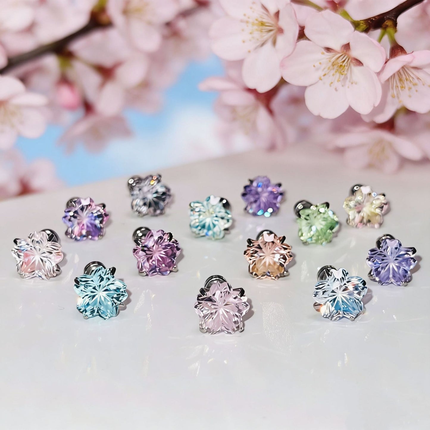 Cutting Flash Zircon Ear Bone Outer Spiral Titanium Steel Diamond Rings