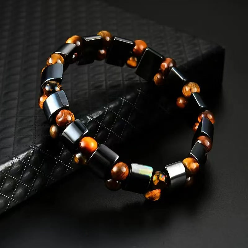Natural Stone Crystal Tigereye Hematite Beaded Bracelets