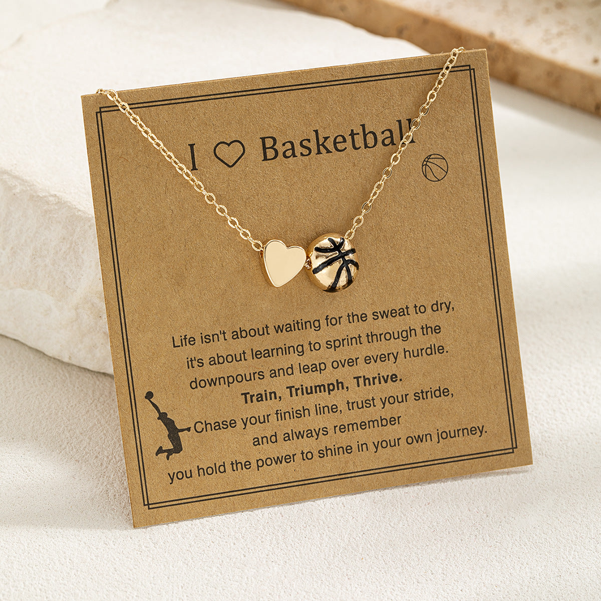 Sports Style Card Alloy Love Cross Basketball Necklaces