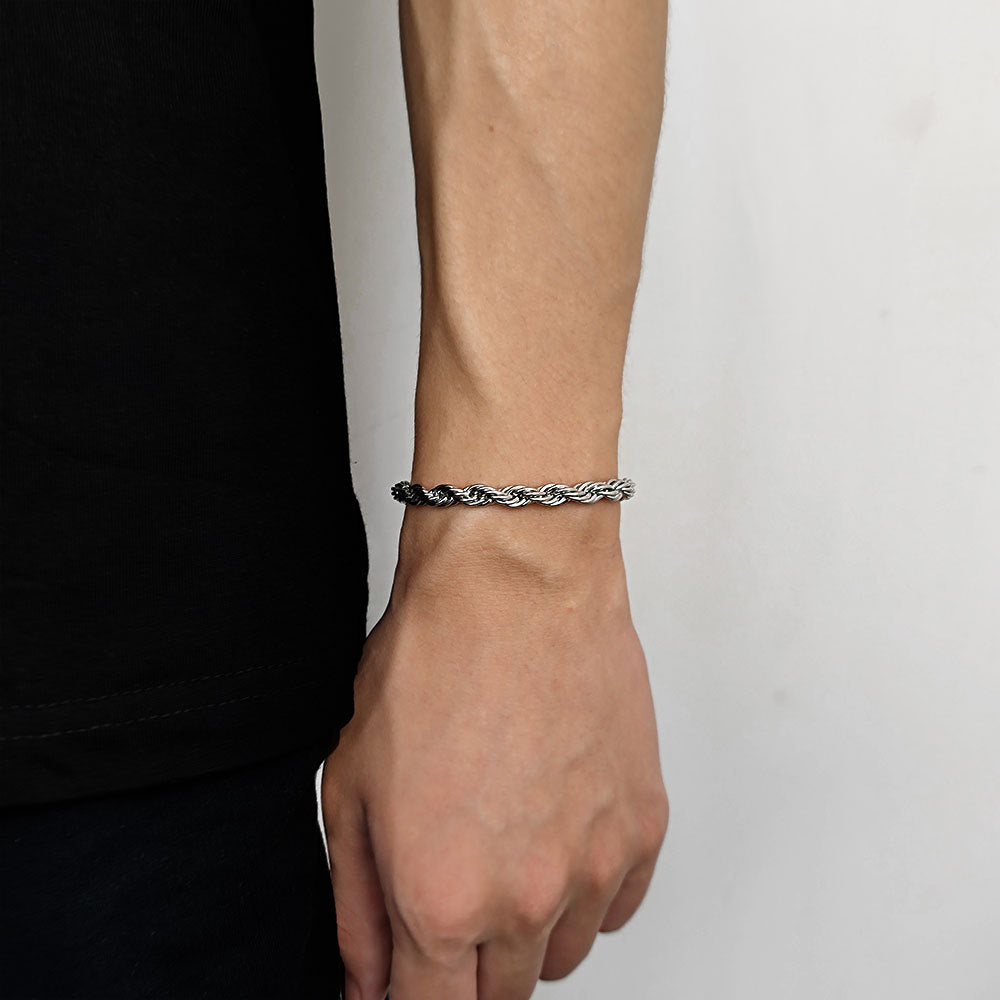 Bracelets de mode en chaîne de fleurs de chanvre en acier inoxydable pour hommes