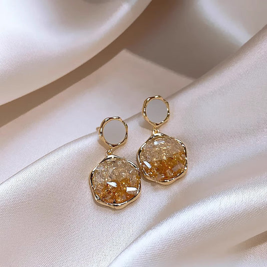 Gradient Crystal Female Design High-grade Light Earrings
