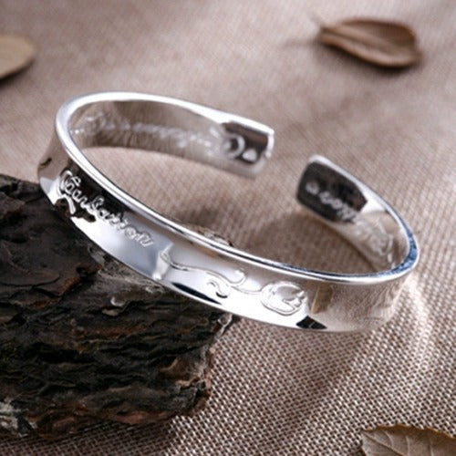 Women's Solid Open-end Polished Imperial Concubine Heart Sutra To Give Mom Bracelets