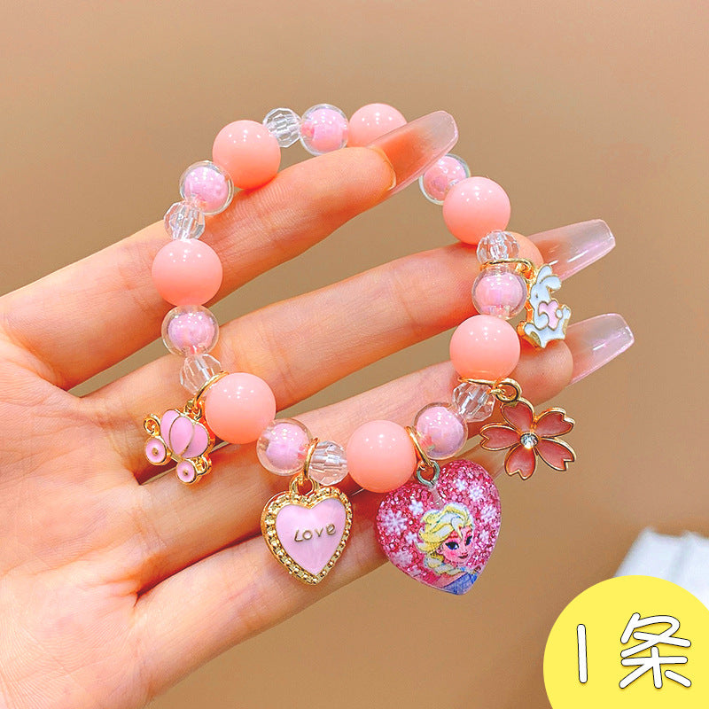 Children's Pendant Beads Sweet Colorful Crystal String Bracelets