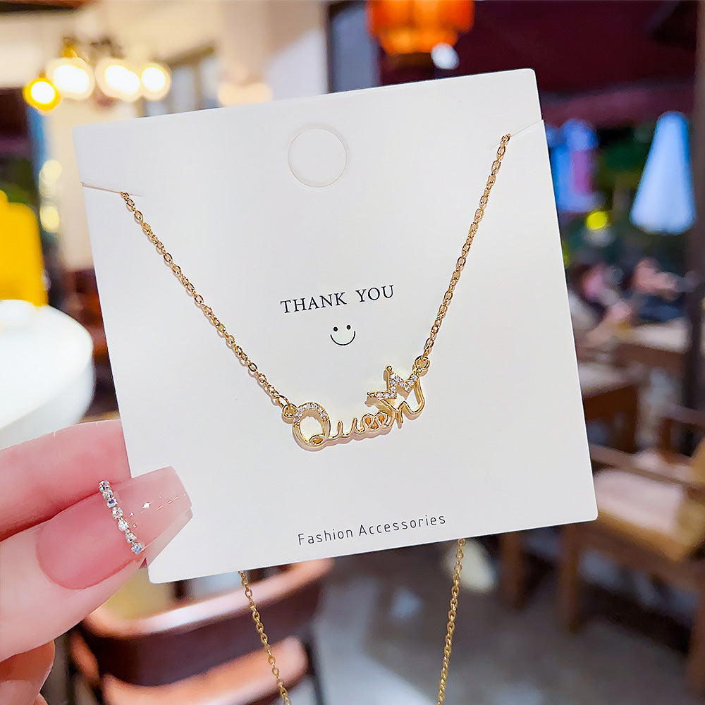 Women's Light Luxury Minority Letter Pendant Fashion Clavicle Chain Necklaces