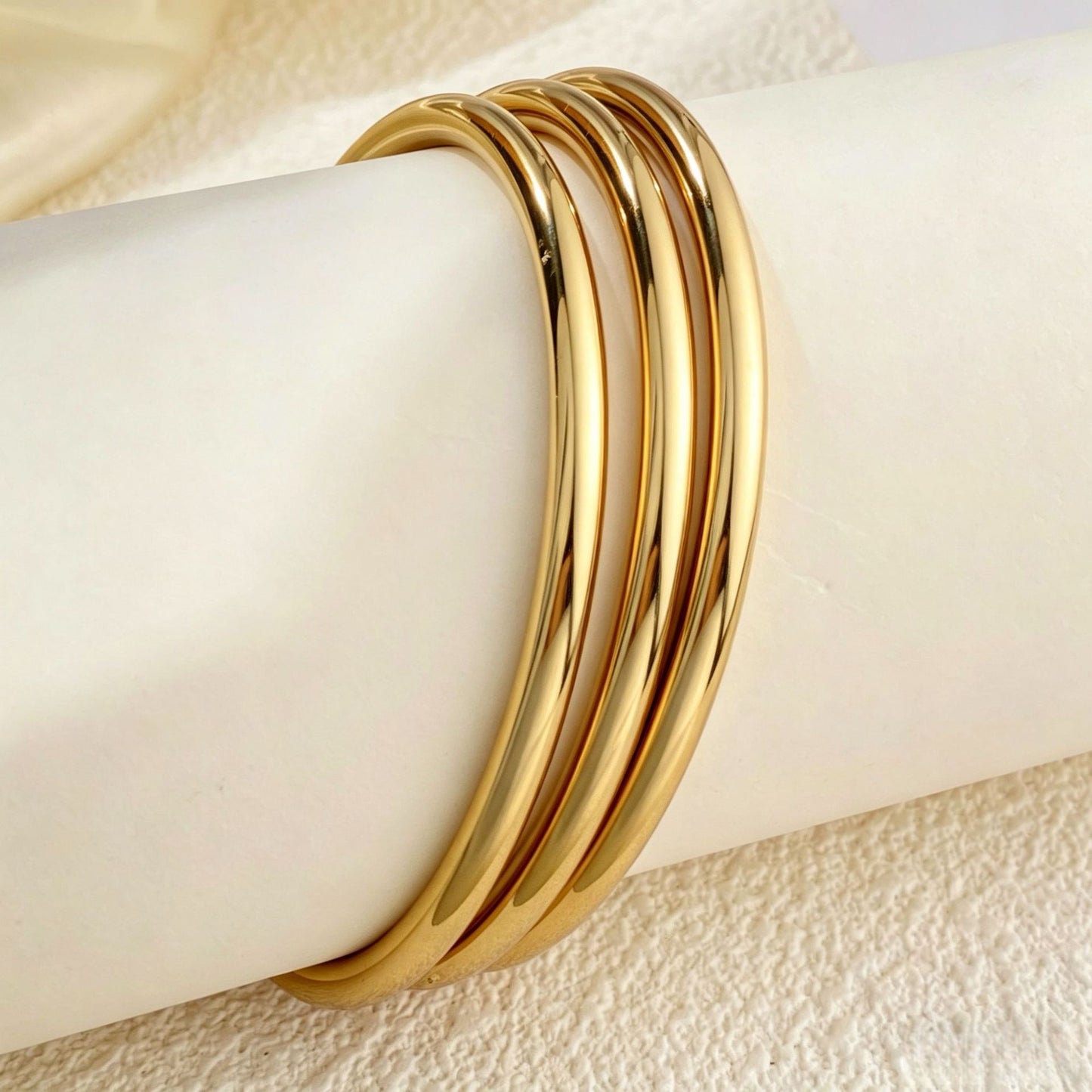 Stackable Stainless Steel Square Thread Twist Bracelet