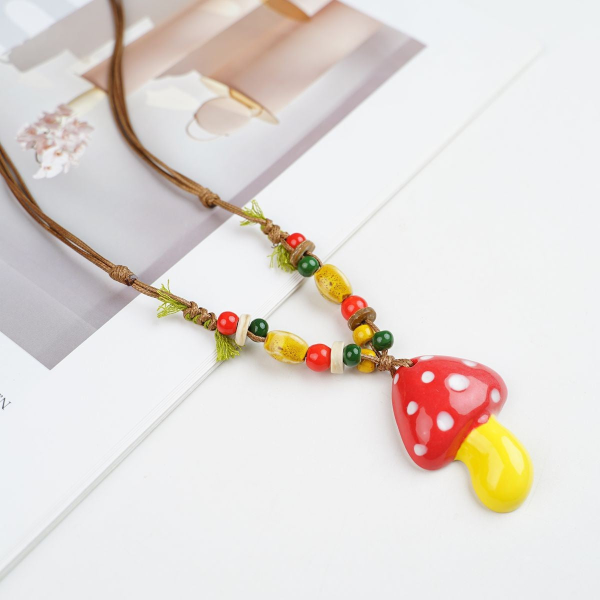 Peace Fu National Fashion Vintage Ceramic Female Longevity Necklaces